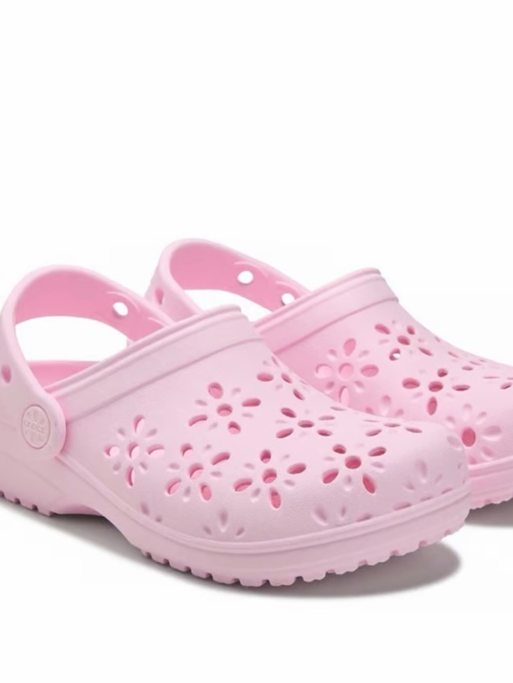 CROCS Kids Light Pink Floral Cutout